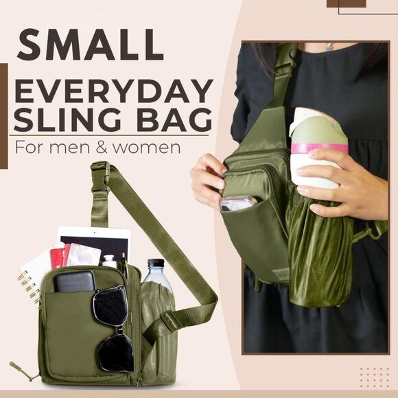 Everyday Small Crossbody Bag Water-Resistant Sling for Travel and Outdoor - Picture 3 of 7